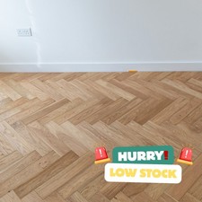 🌳 Sample* 18mm LARGE Natural Oak Herringbone Engineered Flooring - £59.99SQM
