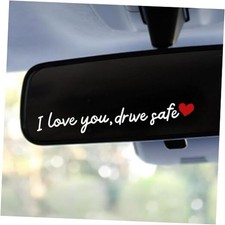 3X I Love You Drive Safe Mirror Sticker - Cute Car Stickers for Women, White