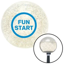 Blue Fun Start Clear Metal Flake Shift Knob w/ M16x1.5 Insert Shifter Auto Brody