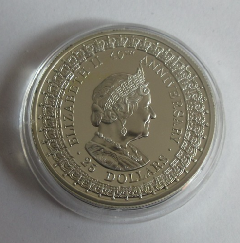 1992 Queen Elizabeth II 40th Anniv 1oz .925 Silver Proof Australia $25 Coin - 第 2/6 張圖片