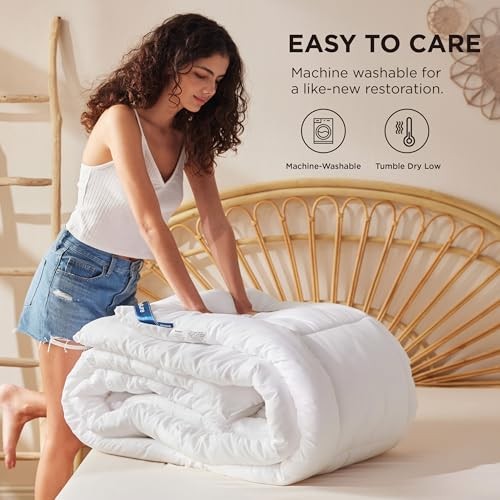  Comforter Duvet Insert - Quilted Comforters Size, All Season Queen White