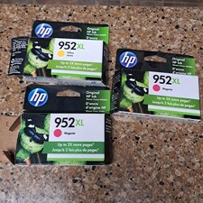 Genuine HP 952XL 1 Yellow 2 Magenta Ink Cartridges, expired 2022 2023