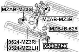 0524-MZ3LH QUERLENKER LENKER RADAUFHÄNGUNG LINKS VORNE FEBEST NEU OE QUALITÄT - Bild 3 von 6
