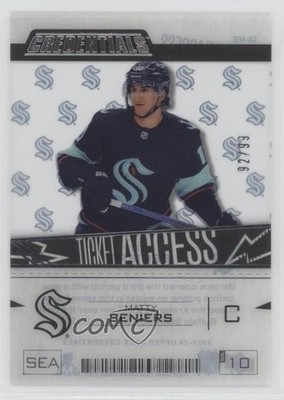 2023-24 Upper Deck Credentials Ticket Access Acetate 92/99 Matty Beniers 13og