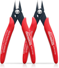 2 Pack 5" Micro Flush Cutter Small Wire Cutters Jewelry Making Electronic Pliers