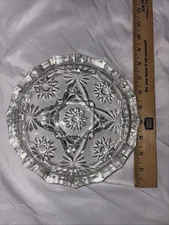 Vintage Anchor Hocking Crystal Cut Glass Decorative Ashtray