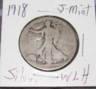 Silver 1918 s San Francisco Mint Silver Walking Liberty Half Dollar 1/2 WLH