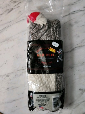 #ad Vintage 2 PAIRS Rockford Red Heel Socks Craft Monkey Elephant Kit Sz XL 12 13 $40.00