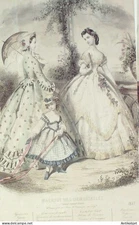 1864 Ladies Shop Fashion Engraving # 8 (Watercolor Old Fashion Plate)