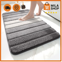Badematte Rutschfest 50X80Cm Grau Mikrofaser Waschbar Badvorleger Weich