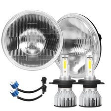 H4/9003 LED Headlight Bulbs  7 Inch H6024 Glass Round LED Headlight
