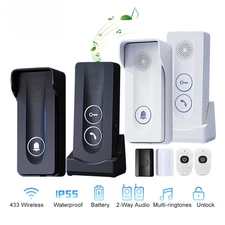 Wireless Intercom Doorbell 1KM Long Range Hand Free 2-Way Audio Door Bell Remote