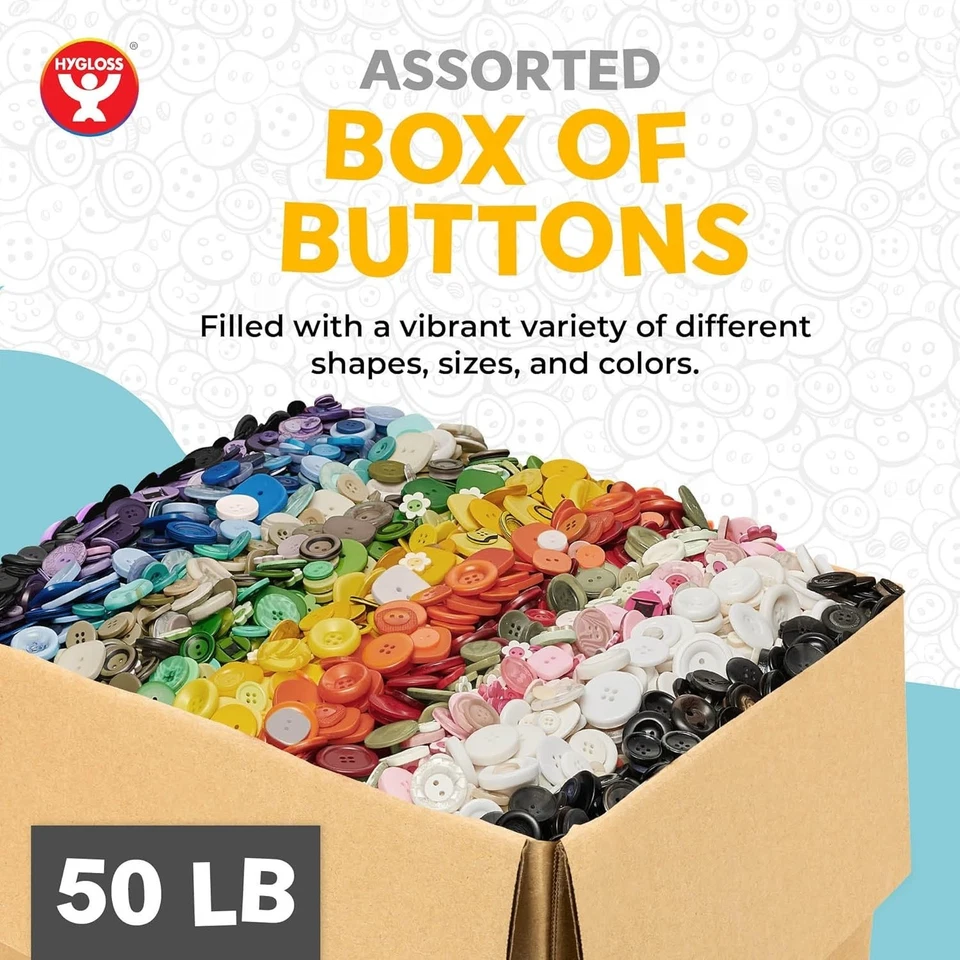 Colorful Crafting Buttons Mix - 25,000 Assorted Pieces - Image 4 of 4