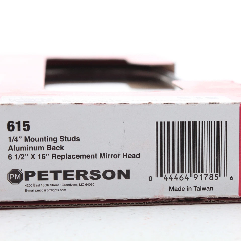 Peterson 615 经济型后视镜头 6.5“ x 16” 铝制，带聚乙酯端盖 — 第 4/4 张图片