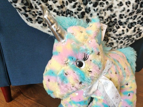 HOLIDAY TIME PLUSH UNICORN - MINT GREEN AND RAINBOW COLORS - 20" STUFFY! - 第 4/9 張圖片