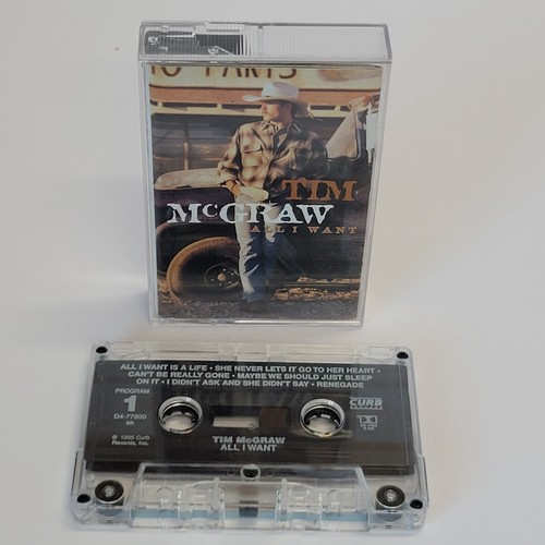 Tim McGraw All I Want Cassette Album 1995 Curb Records Country - Picture 4 of 6