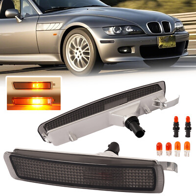 2x Bumper Side Marker Lights For BMW Z3 M Coupe Roadster 1996-2002 Smoked Amber