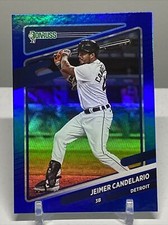 2021 Donruss Baseball Base Holo Blue #92 Jeimer Candelario - Detroit Tigers