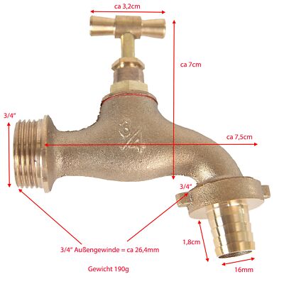 10cm Regentonnenverschraubung Faßverschraubung, 1/2 IG Aufnahme 3/4 AG (Faß04) e