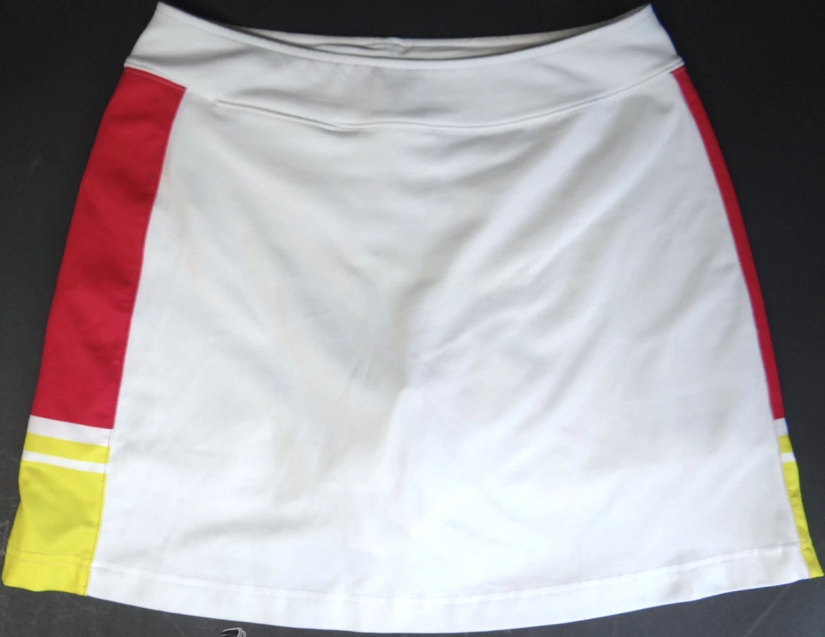 Slazenger Skort Tennis Golf Shorts Under a Skirt White Red Yellow Womens Small S