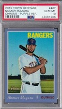 2019 Topps Heritage Nomar Mazara Chrome Purple Refractor #462 PSA 10 GEM POP 2