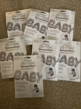 Lot of Silver Baby Party Balloon Foil Baby Letter Balloons Baby Shower NO Helium