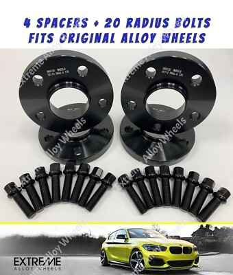 Black Wheel Spacers 12mm 15mm For Audi A3 S3 A4 S4 RS4 Original Alloy