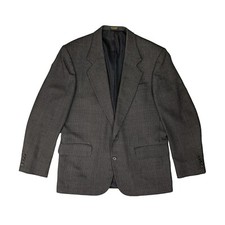 Vintage Oscar De La Renta Blazer Mens 42 Grey Houndstooth Two Button Sport Coat