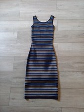 NEXT Navy Blue Striped Bodycon Dress Stretch Wiggle Occasion Party Smart UK6