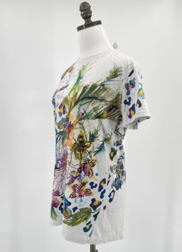 Balmain Paris Automne - Hiver 2010 Distressed Floral Tee Top Sz S - Picture 3 of 8
