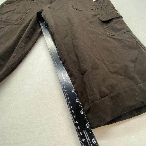 Jeanstar Shorts Womens 24W Brown Denim Cuffed Bermuda Cargo Pocket - Picture 4 of 10