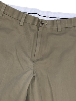 Eddie Bauer Wrinkle Free Relaxed Fit Flat Front Chino Pants Size 36x30 Khaki