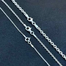 Solid ITALY 925 Sterling Silver Anchor Cable Chain Rolo Necklace 1mm 3mm N67