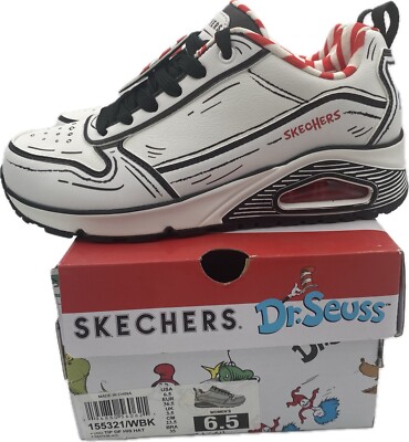 Skechers Uno-Tip Of His Hat Dr. Seuss White Black Size 6.5 Casual