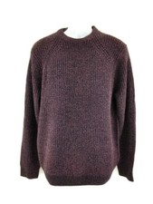 M&S COLLECTION Men's  Textured Crew Neck Jumper Berry  Sz L