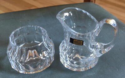Lead Crystal Open Sugar & Creamer  Tritschler Winterhalder  W Germany Label