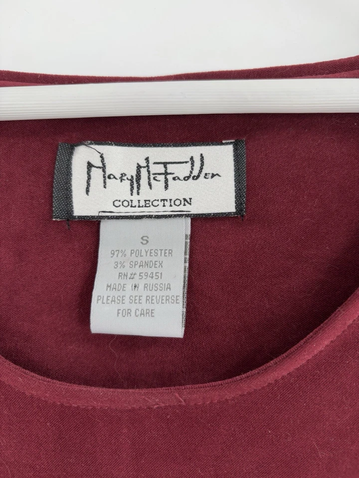 Vestido Mary McFadden Vintage Mujer Pequeño Rojo Sin Mangas Midi Floral Bordado Foto 3 de 4