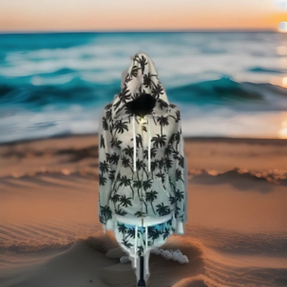 Conjunto de shorts Juicy Couture L Top M Aqua Ombre' Palms veludo vintage Y2K - Imagem 2 de 4