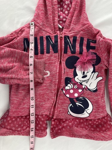 Dismey Girls Pink Minnie Hoodie Size 5 Full Zip - Picture 2 of 7