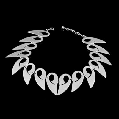 Herz und Liebe Kette Statement Gothic Mittelalter Metall Silber Schmuck