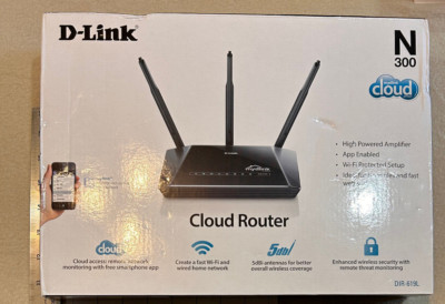 D-Link Wireless N Router 300 Mbps 1-Port High Powered Amplifier DIR-619L NIB