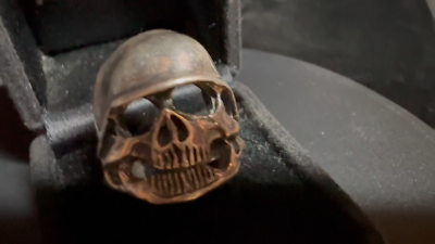 Skull ring sterling silver Man's Biker Hell's Angels Goth jewelry