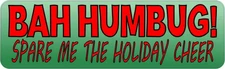 10in x 3in Bah Humbug Bumper Magnet Magnetic Christmas Magnets Holiday Decal