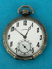 1922 Illinois Pocket Watch Grade 405 17j 14k White Gold Filled Case 4 repair