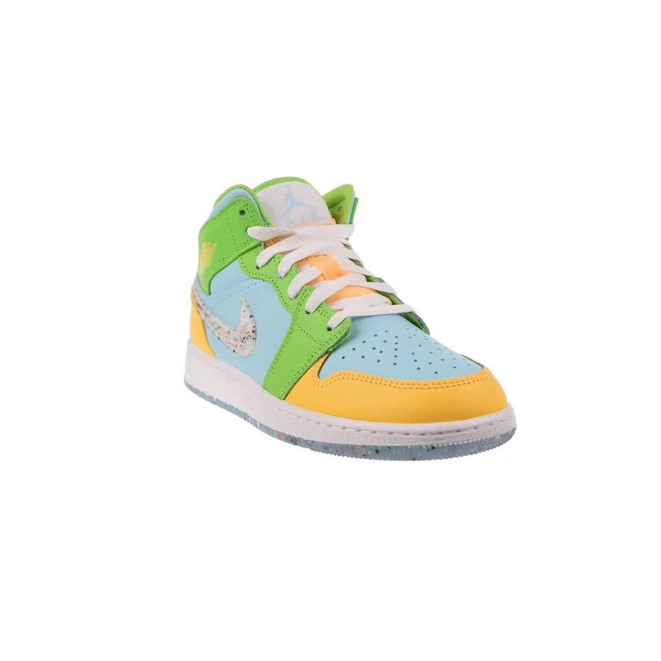Zapatos para niños grandes Air Jordan 1 Mid SE (GS) Glacier Ice-Citron-Verde DX4368-400 Foto 2 de 4