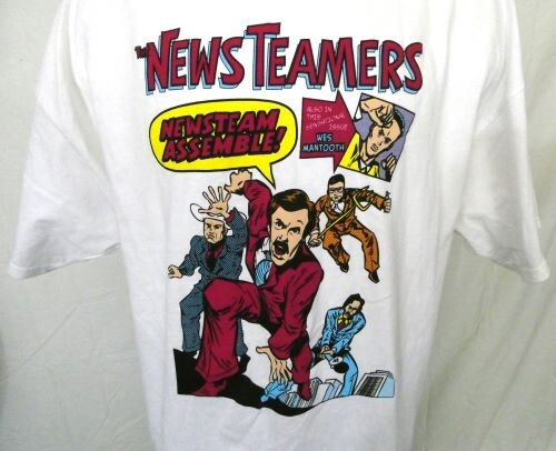 Tee Fury White 2XL T-Shirt Anchorman Avengers Mash-Up Cotton