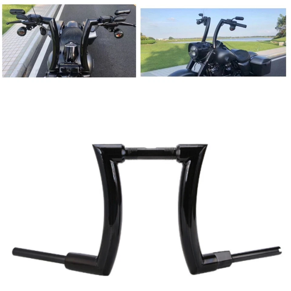 14"Rise 2"Ape Schwarz Hanger Lenker für Harley Touring Softail Sportster Dyna - Bild 3 von 4