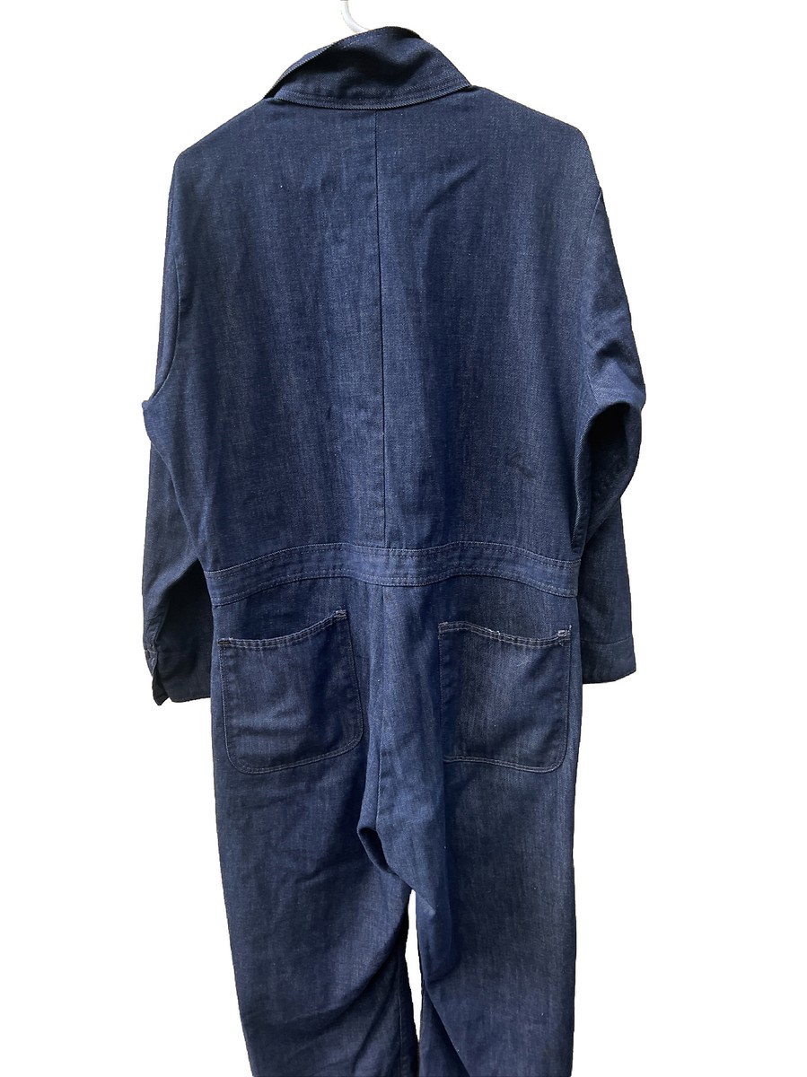 Vintage Sears Tradewear Dark Blue Navy Denim Mechanic