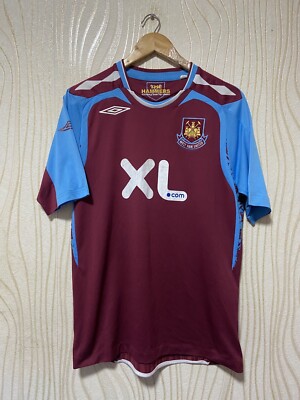 ウェストハム　West Ham United Umbro サッカーウェアM S WEST HAM UNITED 2007 2008 HOME FOOTBALL SHIRT SOCCER JERSEY UMBRO