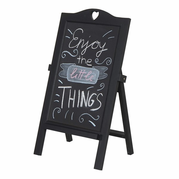 Werbetafel HWC-E51, Aufsteller Kreidetafel, 66X39X33Cm, Schwarz Lackiert-image